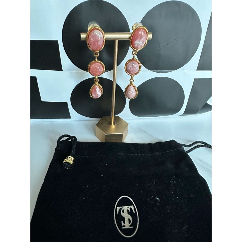 Sylvia Toledano Dangle Cascade 3 Stone Earring $2… - image 1